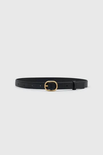 Camilla and Marc Rae Matte Leather Belt Black Gold