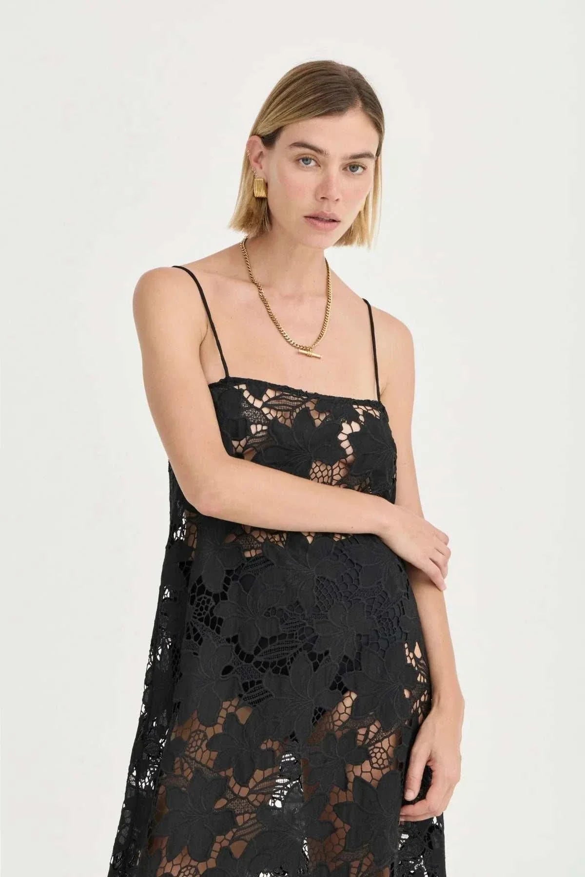 Solaqua Camille Dress Crochet lace Noir