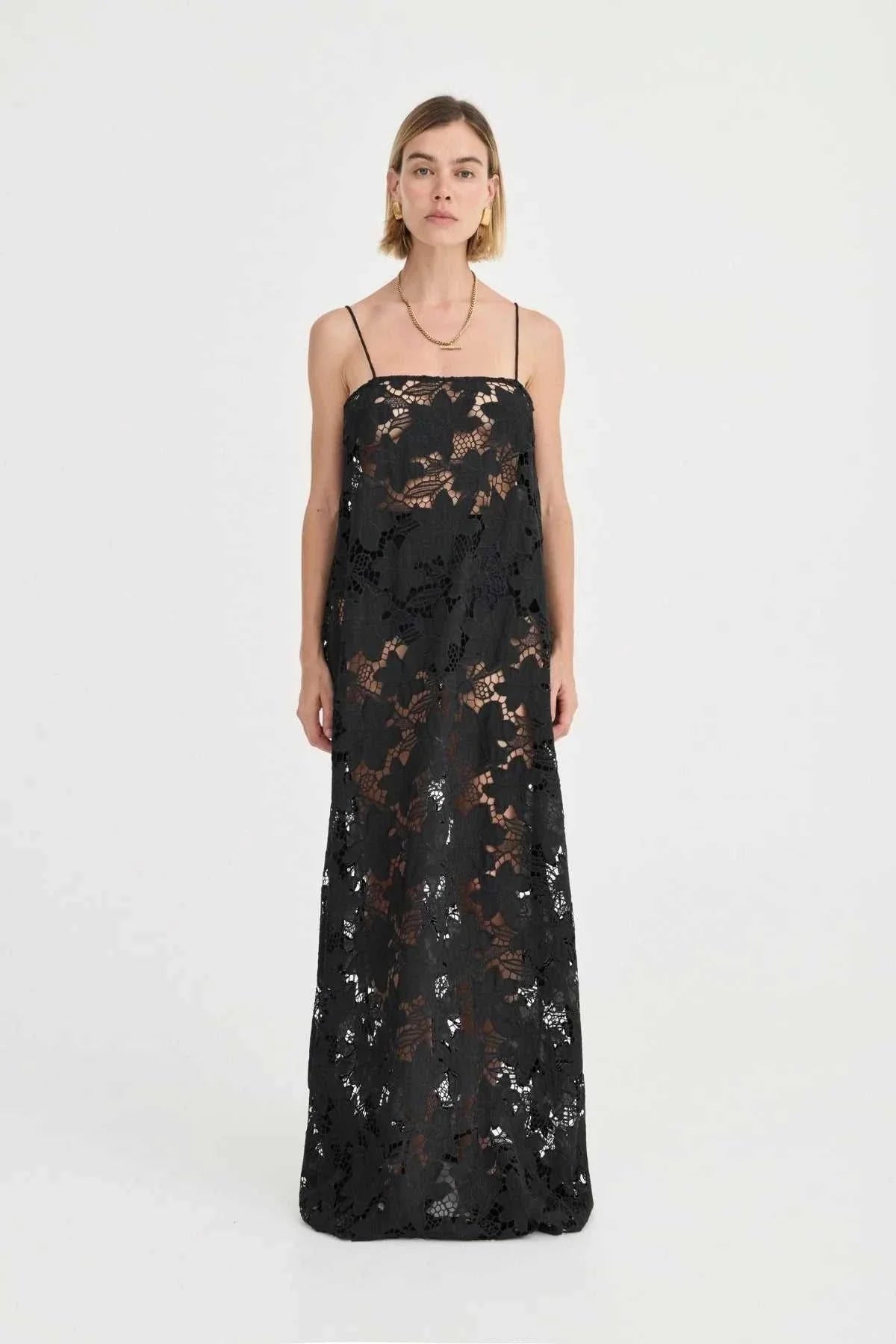 Solaqua Camille Dress Crochet lace Noir