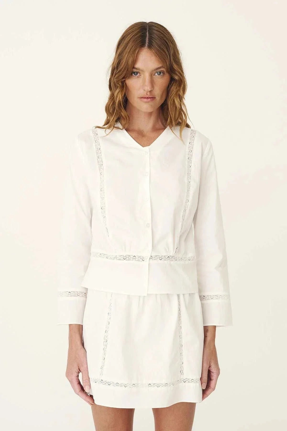 Rowie Candace Lace Blouse Bone