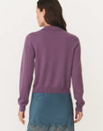 Rowie Celia Merino Knit Cardigan Grape