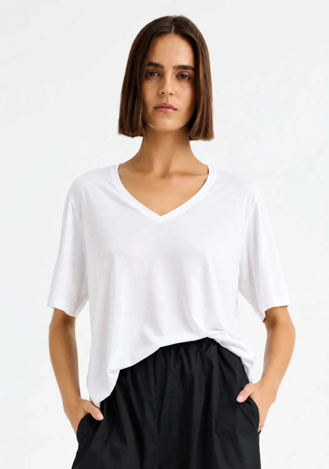 Morrison Millie V Neck Tee White