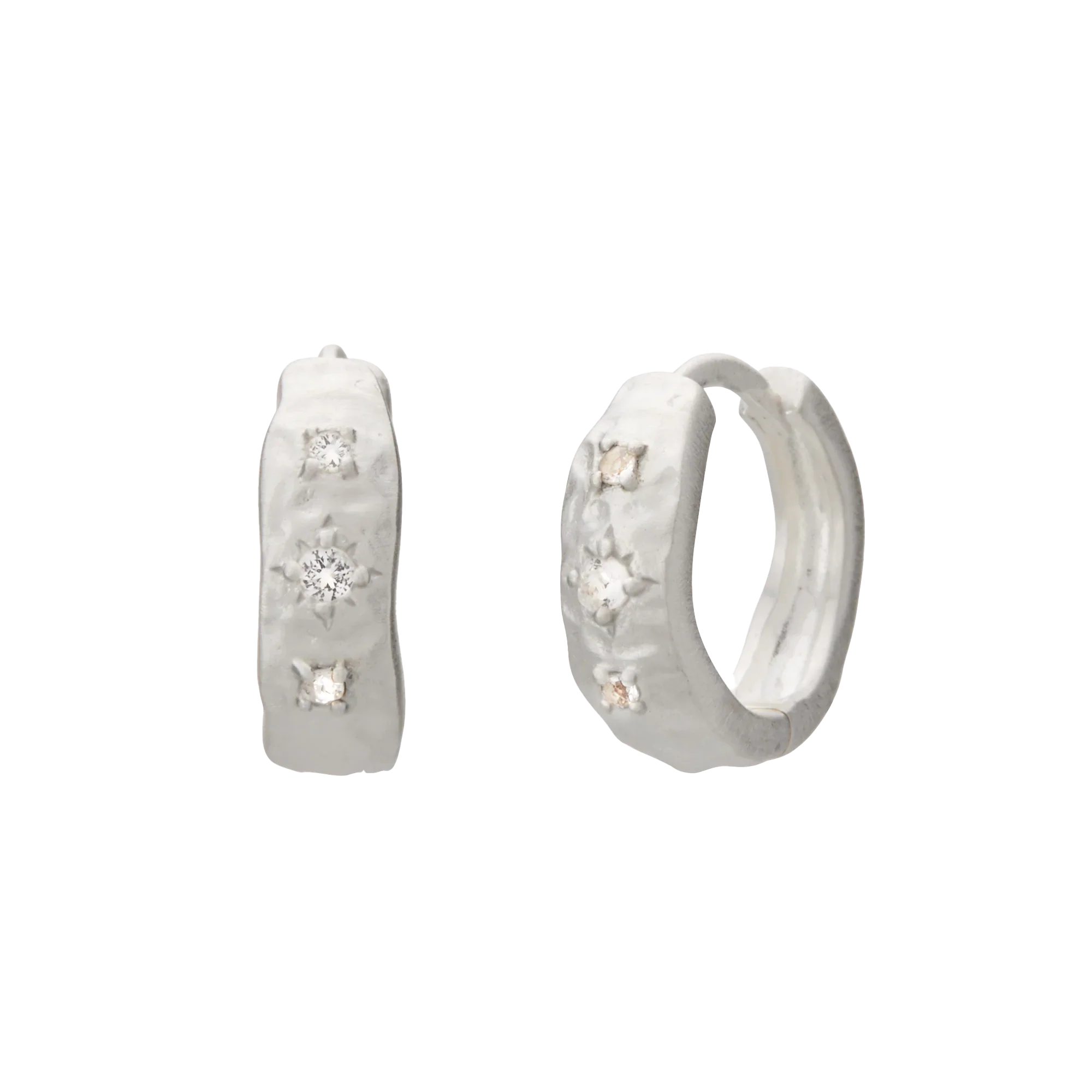 Murkani Cosmic Love Huggie White Topaz Sterling Silver