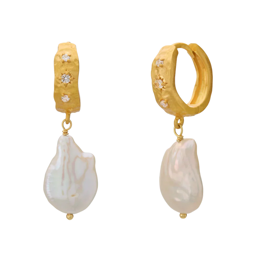 Murkani Cosmic Love Medium Earring with Pearl Gold