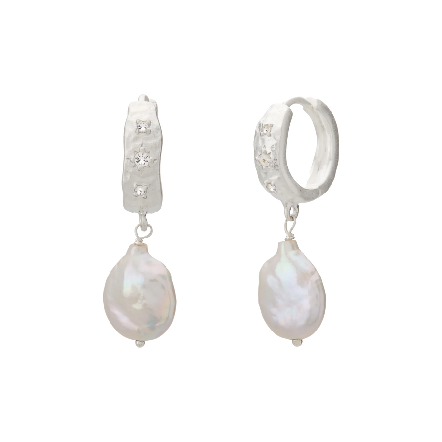Murkani Cosmic Love Medium Earring with Pearl Silver