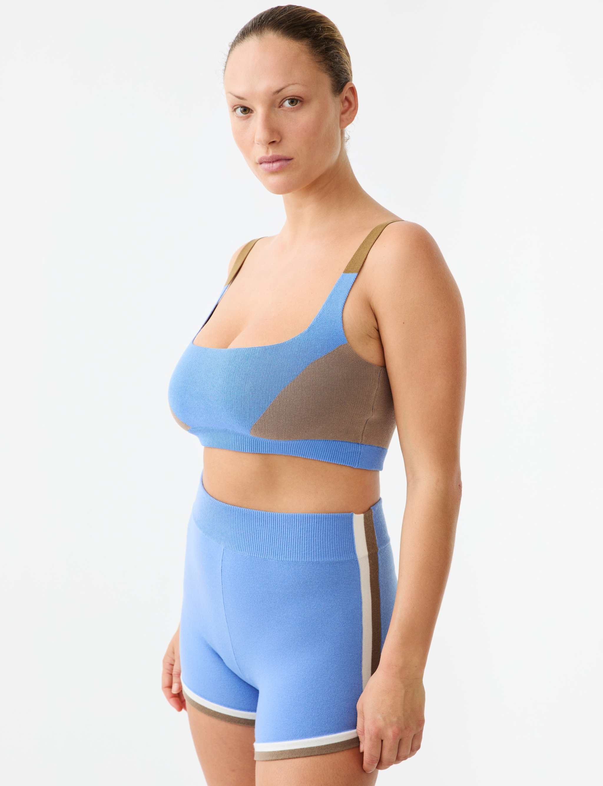 Nagnata Organic Colour Block Bralet Sky