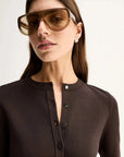Elka Collective Penny Knit Cardigan Chocolate