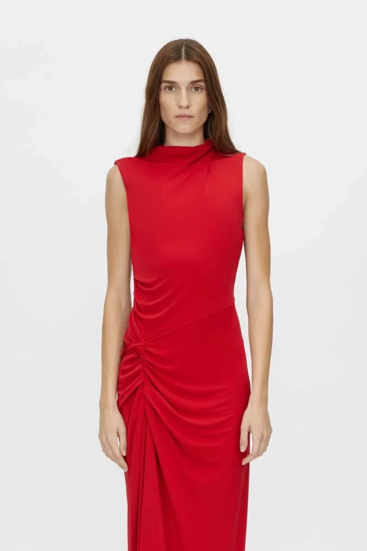 Camilla and Marc Paloma Draped Sleeve Dress Scarlet