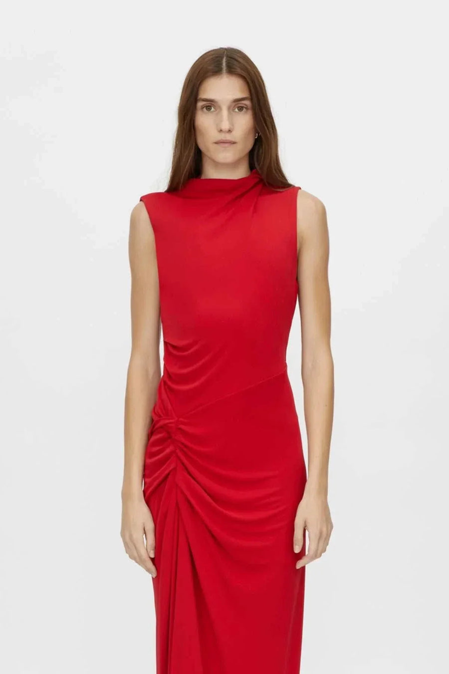 Camilla and Marc Paloma Draped Sleeve Dress Scarlet