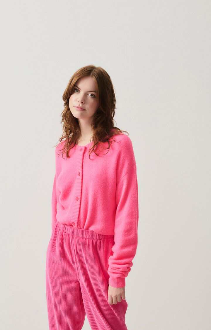 American Vintage Damsville Womens Cardigan Fluo Pink