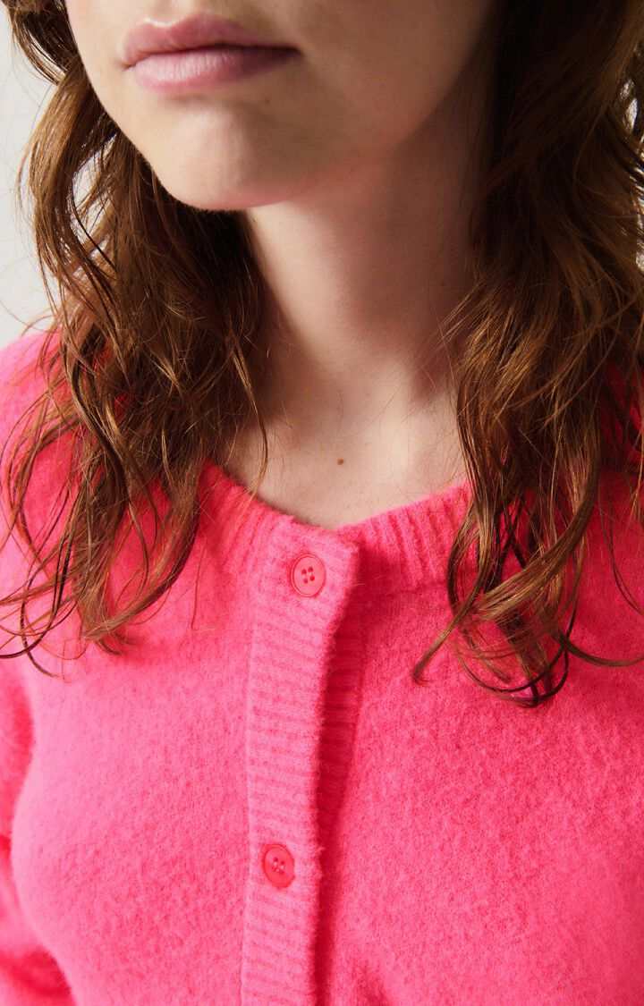 American Vintage Damsville Womens Cardigan Fluo Pink