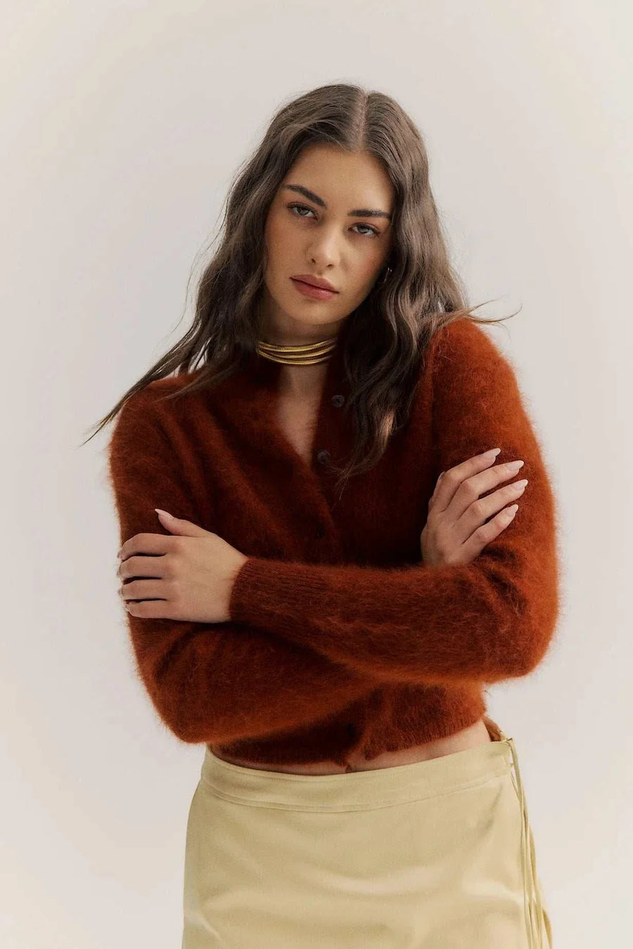 World of Nomads Bella Cashmere Cardigan Chocolate