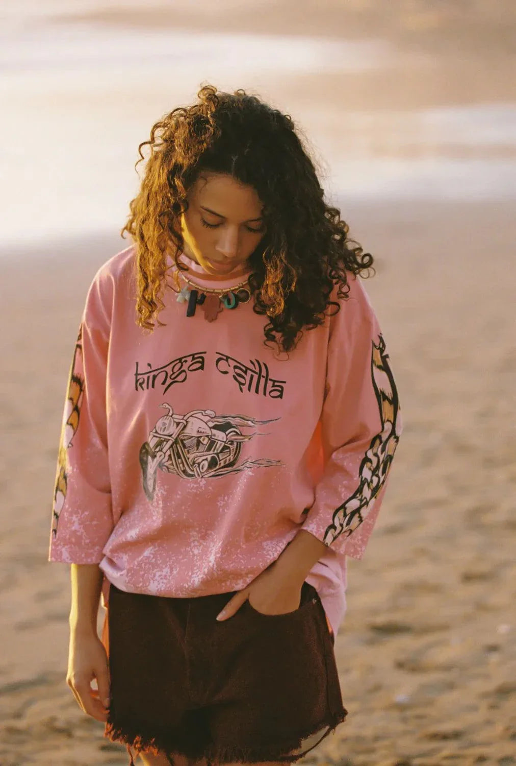 Kinga Csilla Faded Coral Desert Racer Tee