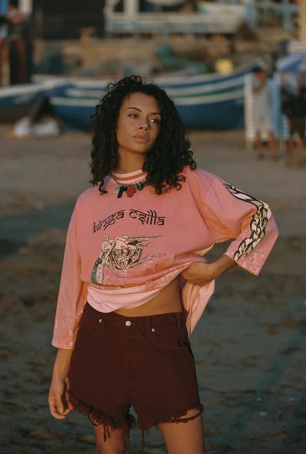 Kinga Csilla Faded Coral Desert Racer Tee