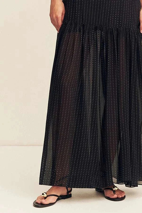 Shona Joy Irving Polka Dot Maxi Dress Black 