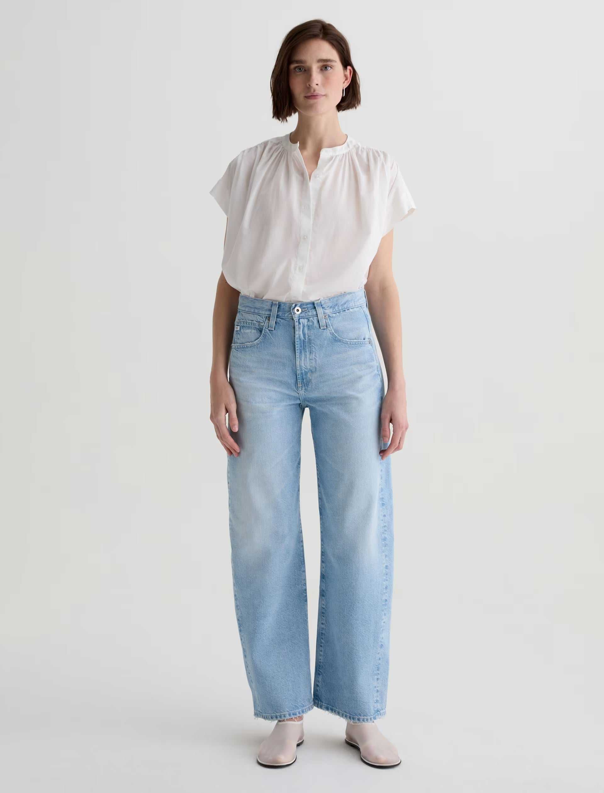 AG Hattie High Rise Barrel Allusion Destructed