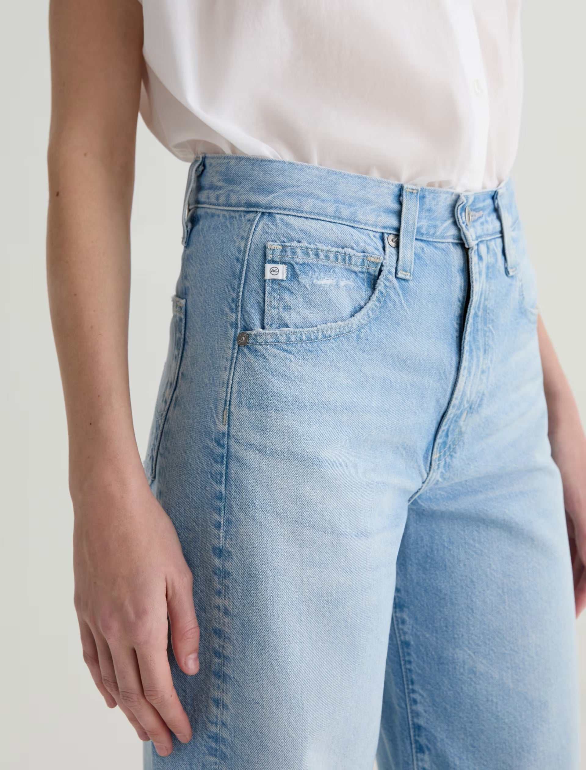 AG Hattie High Rise Barrel Allusion Destructed