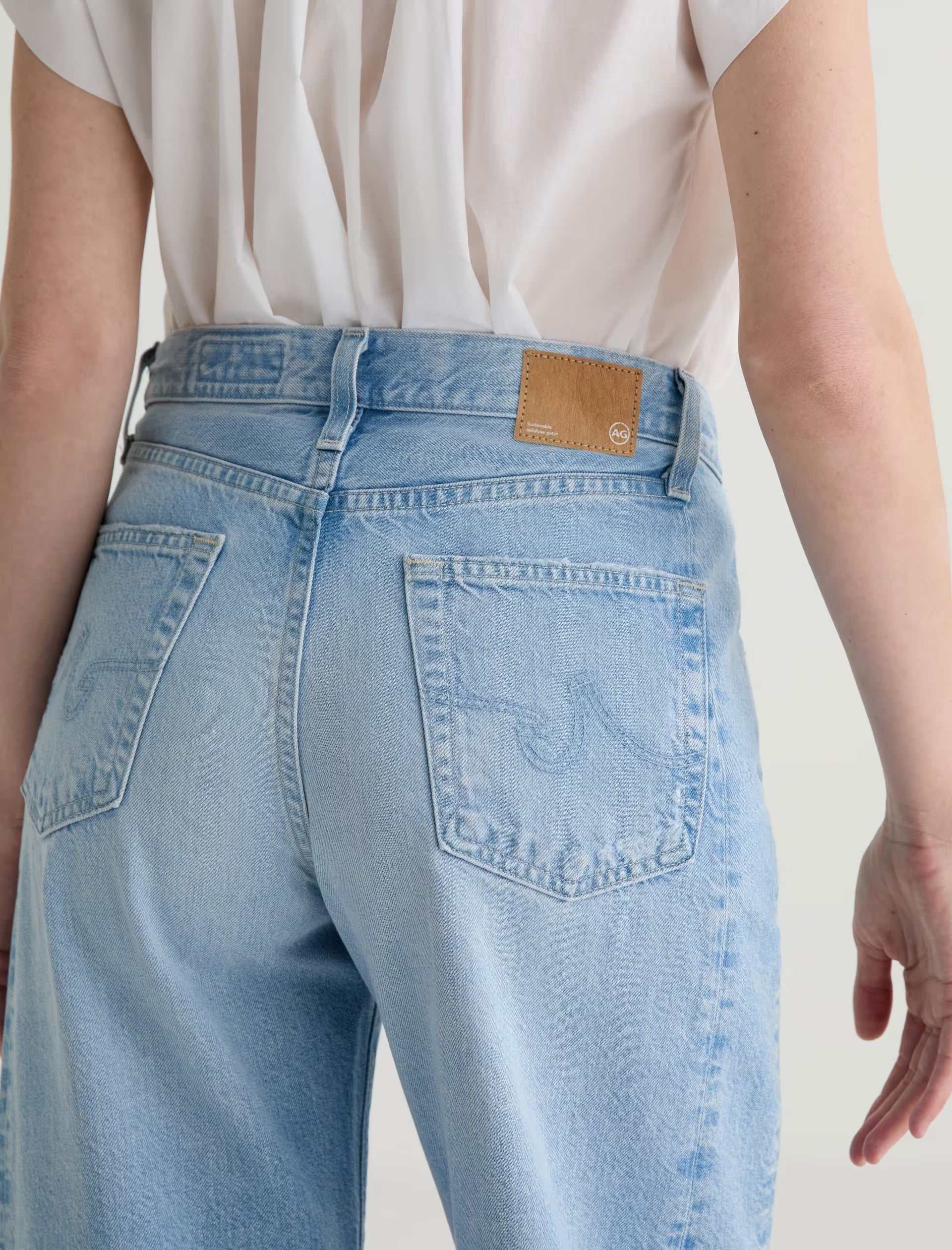 AG Hattie High Rise Barrel Allusion Destructed