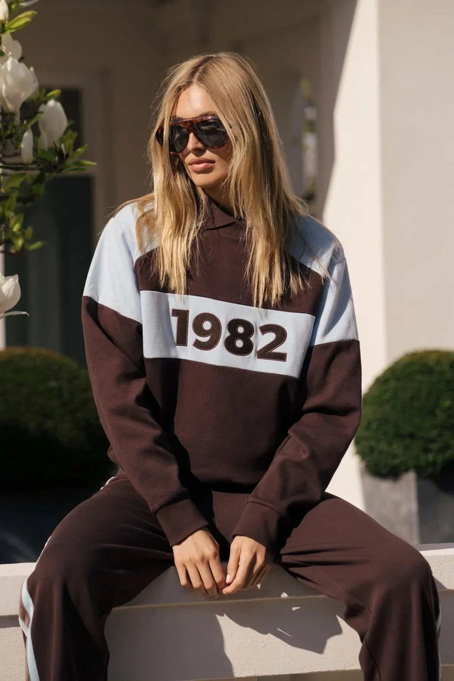 Araminta James 1982 Contrast Knit Sweater Espresso