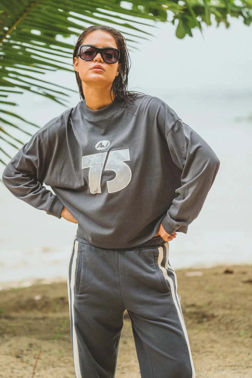 Araminta James Daytona L/S Top Washed Black