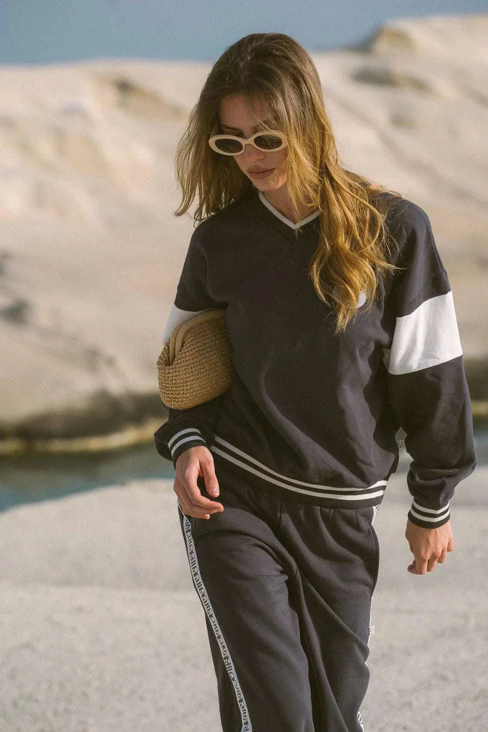 Araminta James AJ Applique Sweatshirt Washed Black