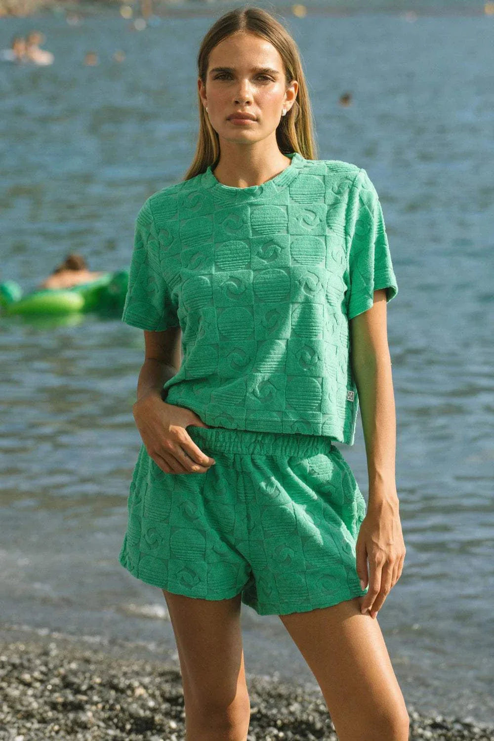 Araminta James Cruise Dolphin Terry Short Tropical Green