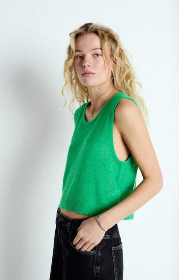 American Vintage Womens Vest Dumy Green Melange