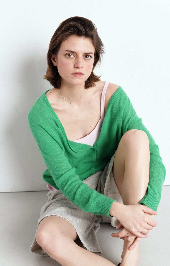 American Vintage Womens Cardigan Dumy Green Melange