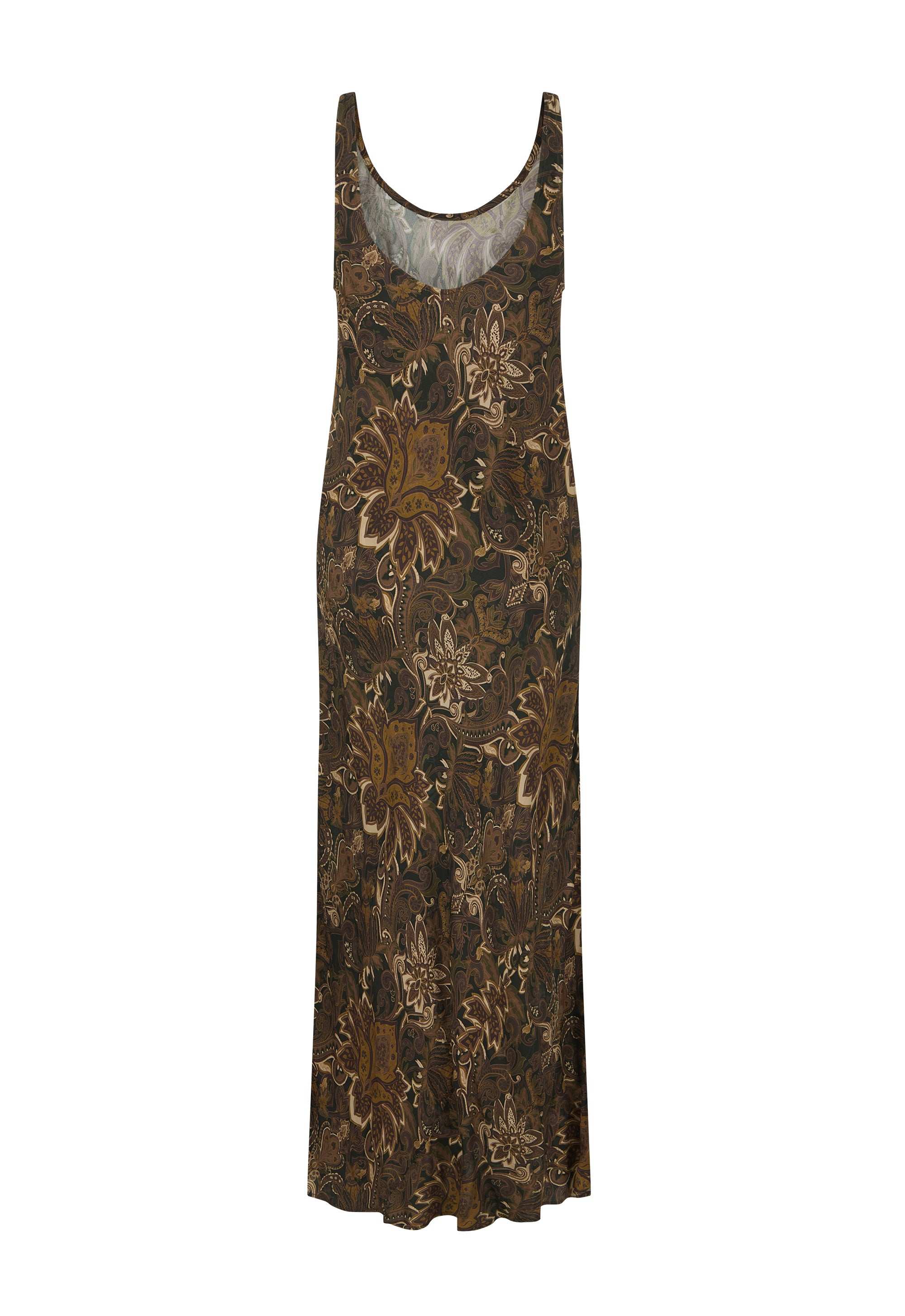 Spell Damask Bias Dress Walnut