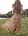 Spell Damask Button Through Gown Chai