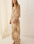 Spell Damask Long Sleeve Blouse Chai