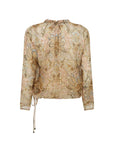 Spell Damask Long Sleeve Blouse Chai