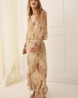 Spell Damask Ruffle Skirt Chai