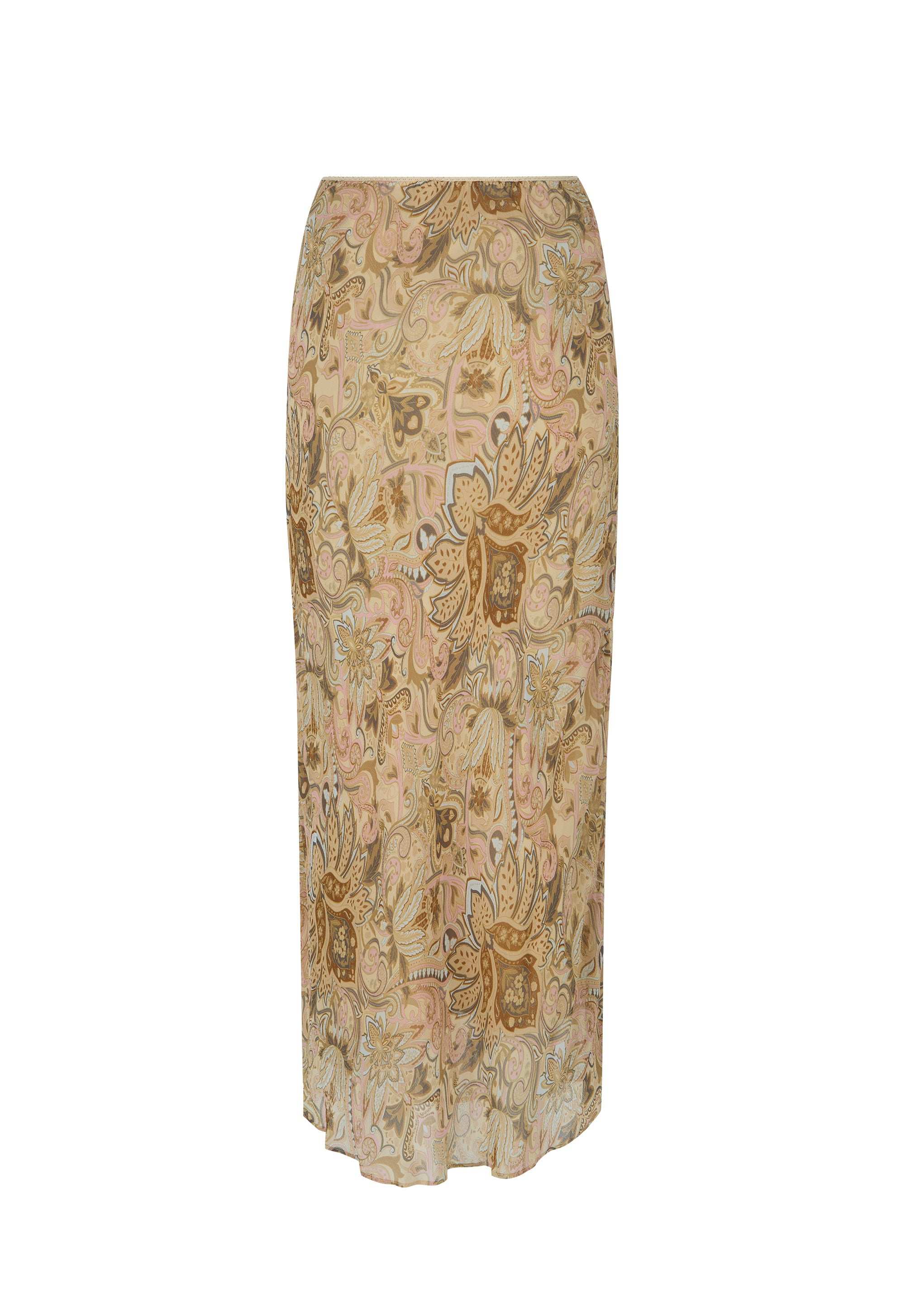 Spell Damask Ruffle Skirt Chai