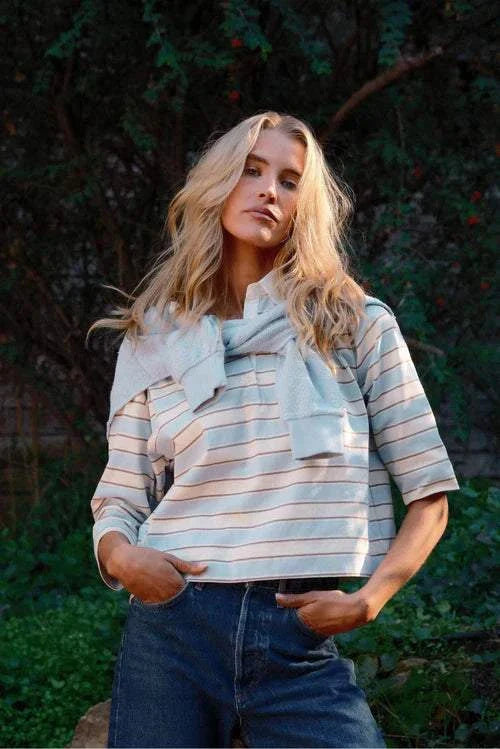 Perfectwhitetee Daria Cotton Rugby Sugar Pink Stripe