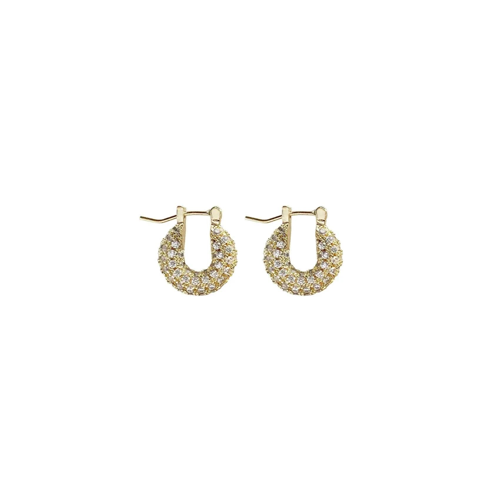 Misuzi Dillion Baby Pave Hoop Gold