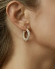 Misuzi Dilion Nicola Pave Hoops 18kt Gold Plated