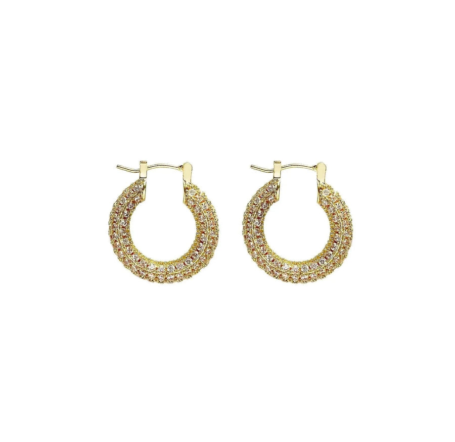 Misuzi Dilion Nicola Pave Hoops 18kt Gold Plated