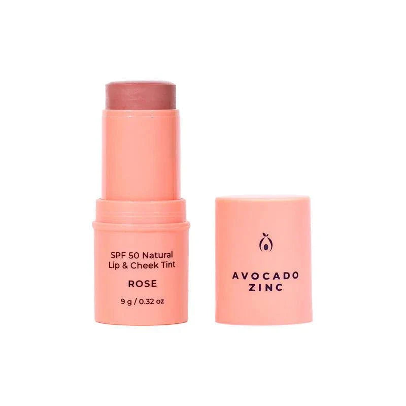 Avocado Zinc SPF 50 Natural Lip and Cheek Tint Rose