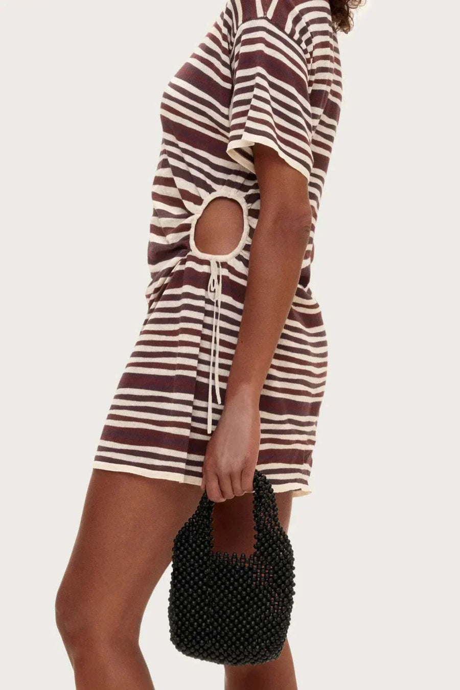 Zulu and Zephyr T-Shirt Knit Dress Chocolate Stripe