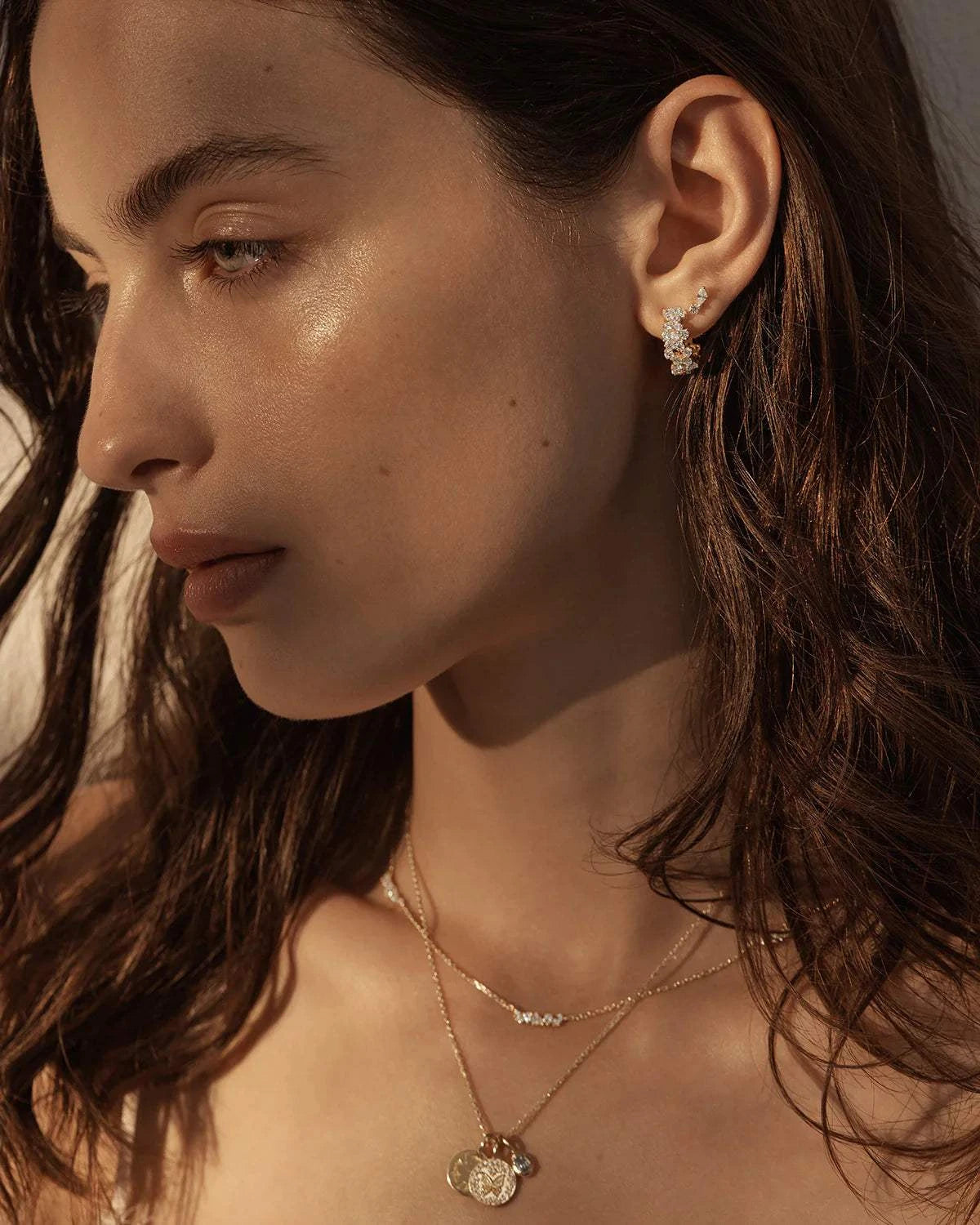 By Charlotte Crystal Dust Hoops 18k Gold Plated
