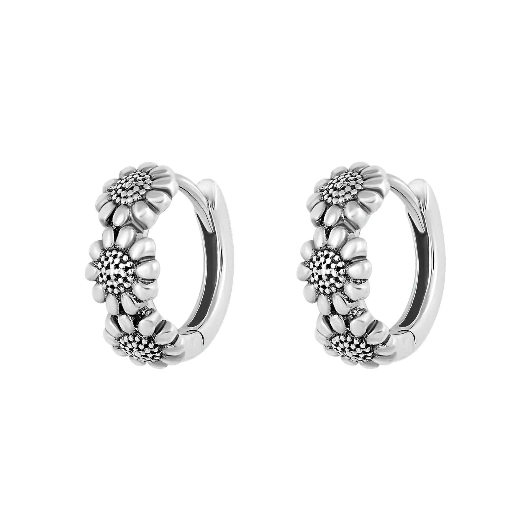 Midsummer Star Sunflower Huggies Silver