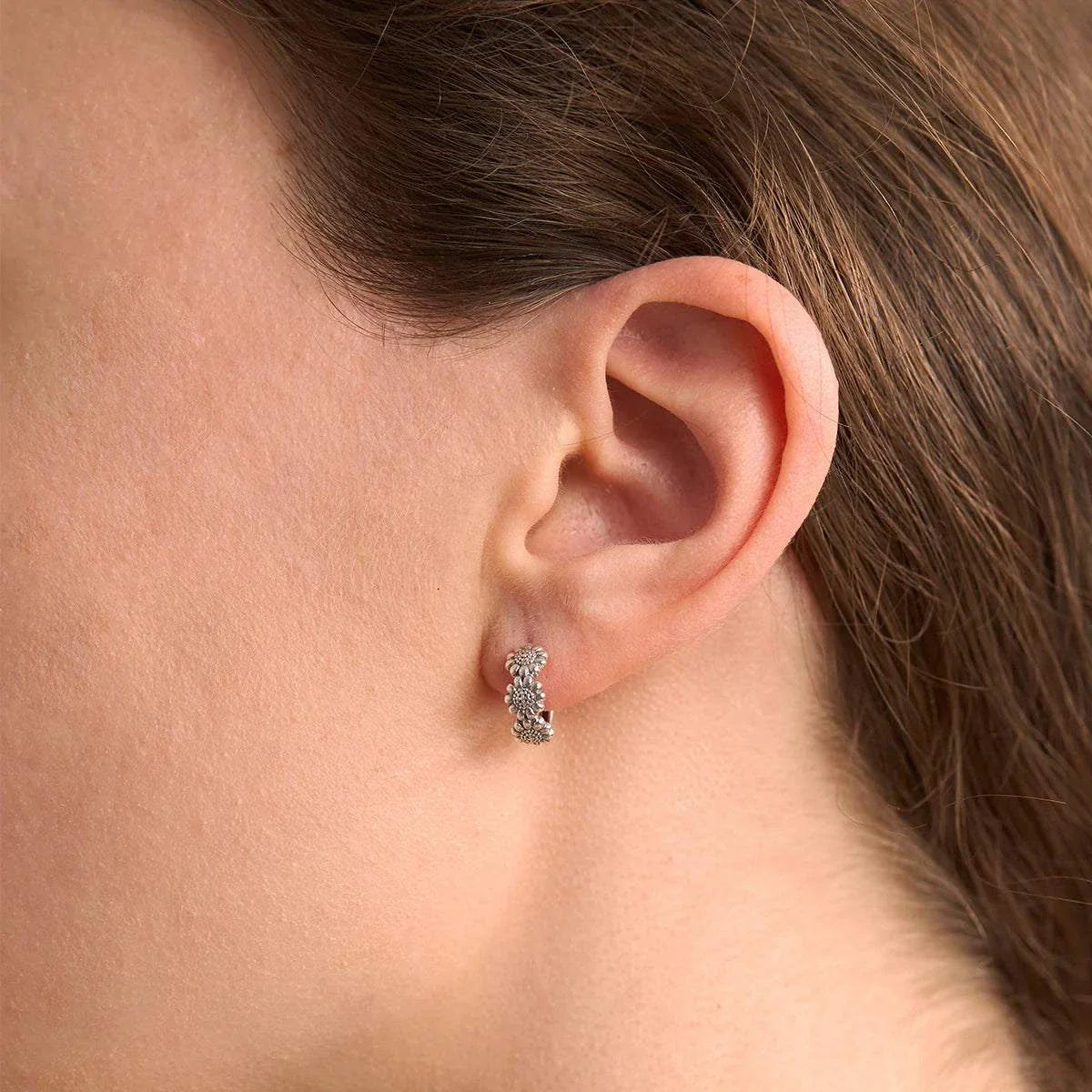 Midsummer Star Sunflower Huggies Silver