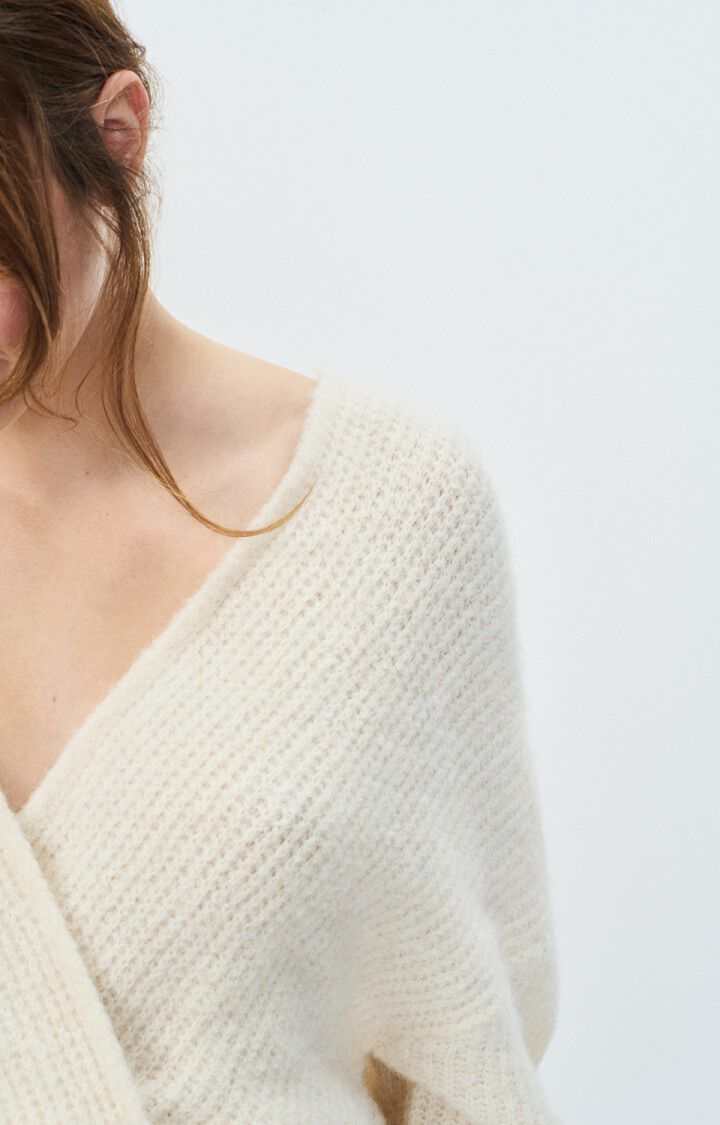 American Vintage East Womens Cardigan Melange Pearl