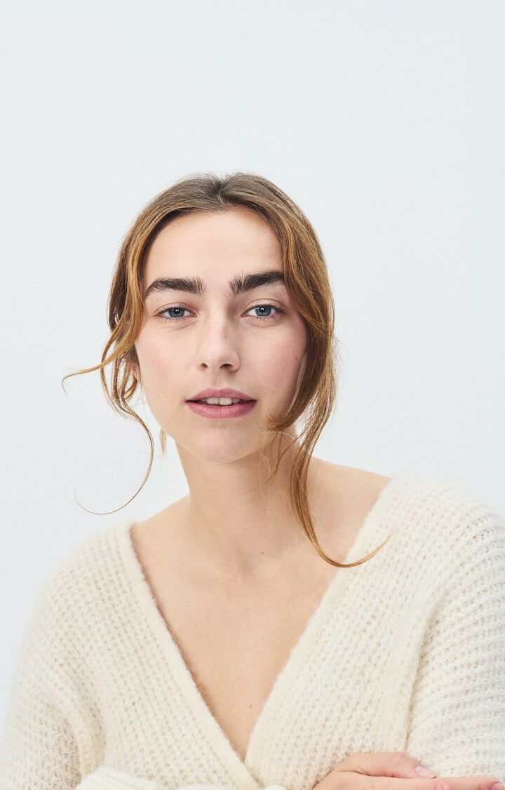 American Vintage East Womens Cardigan Melange Pearl