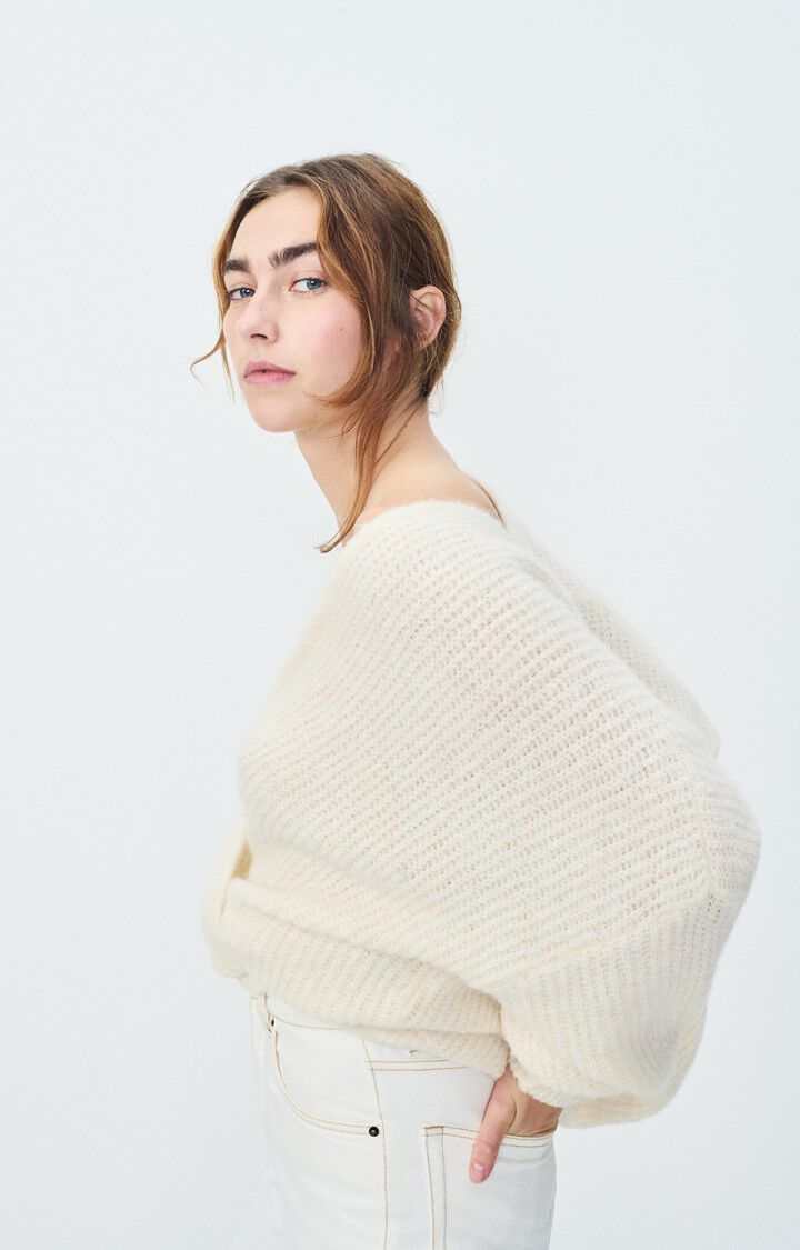 American Vintage East Womens Cardigan Melange Pearl