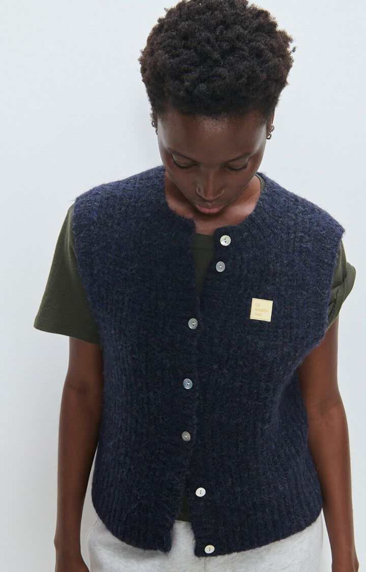 American Vintage Cardigan East Navy Mouline