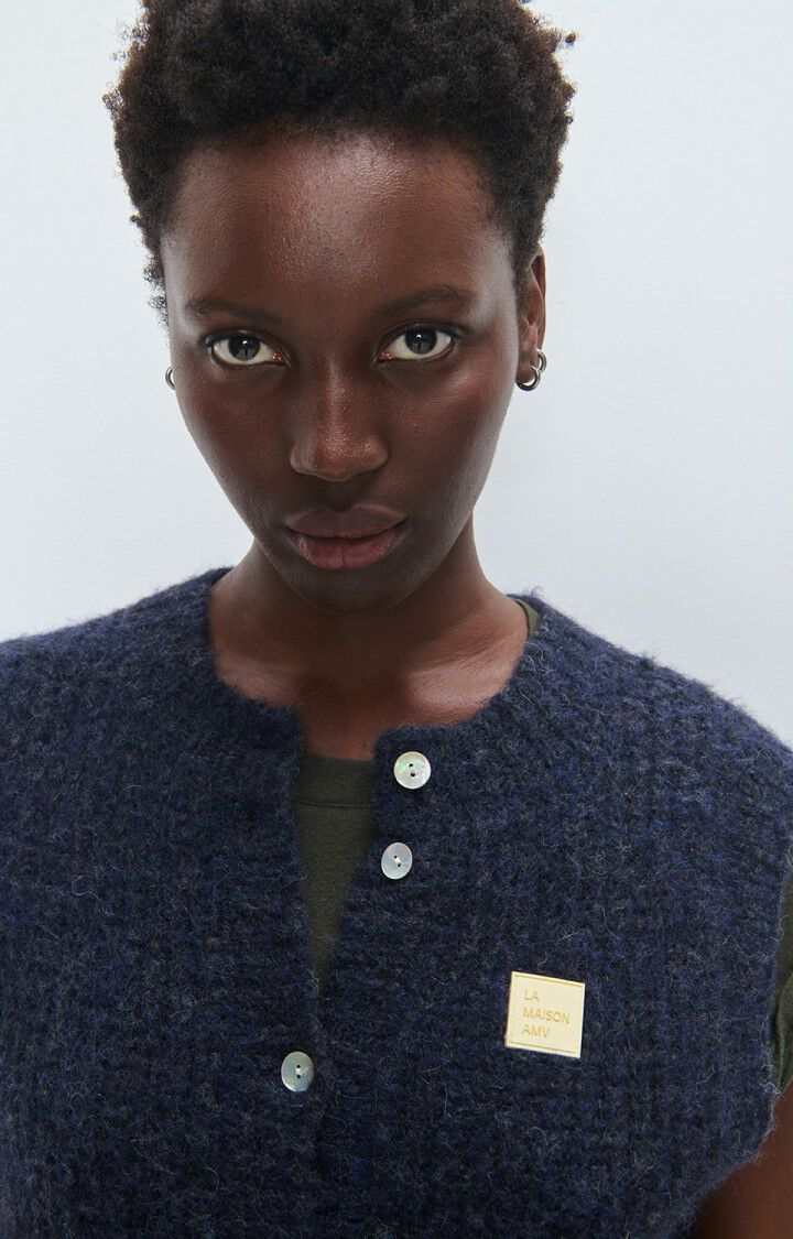 American Vintage Cardigan East Navy Mouline