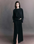 Courtney Zheng Elena Pima Cotton Long Sleeve Top Black