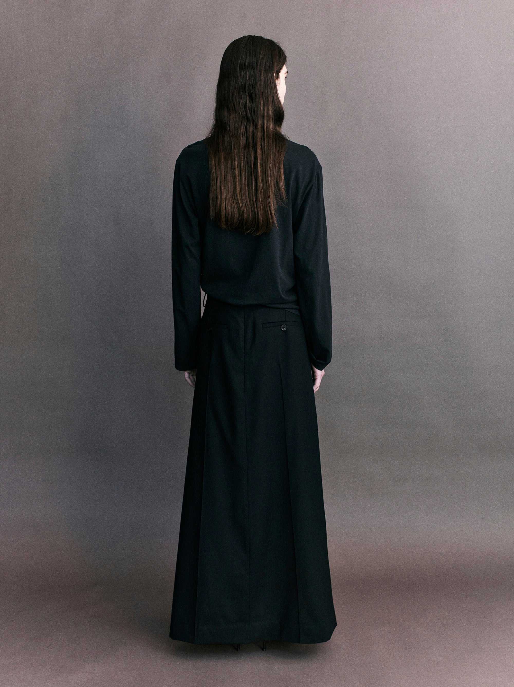 Courtney Zheng Elena Pima Cotton Long Sleeve Top Black